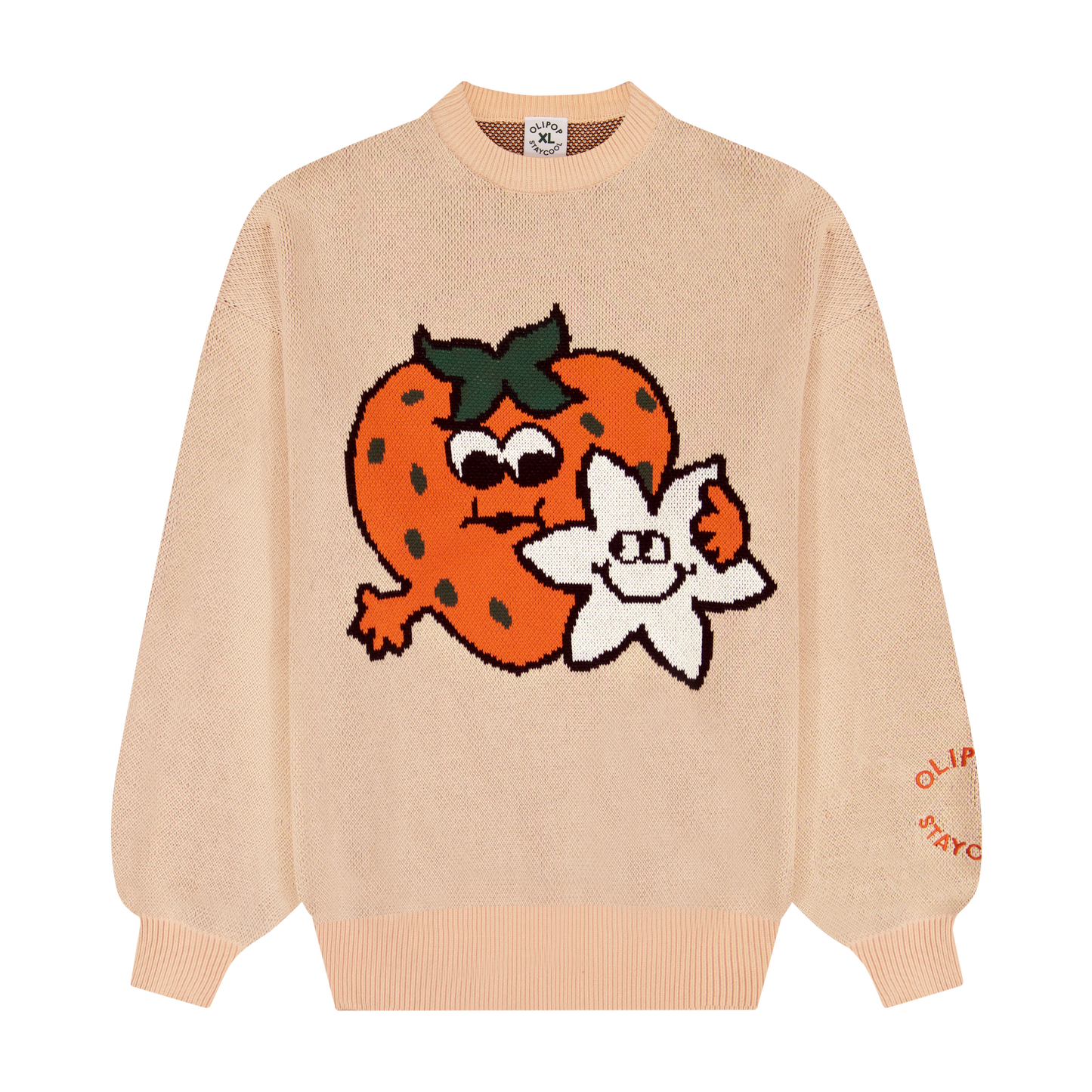 Olipop Strawberry Vanilla Chunky Knit Sweater