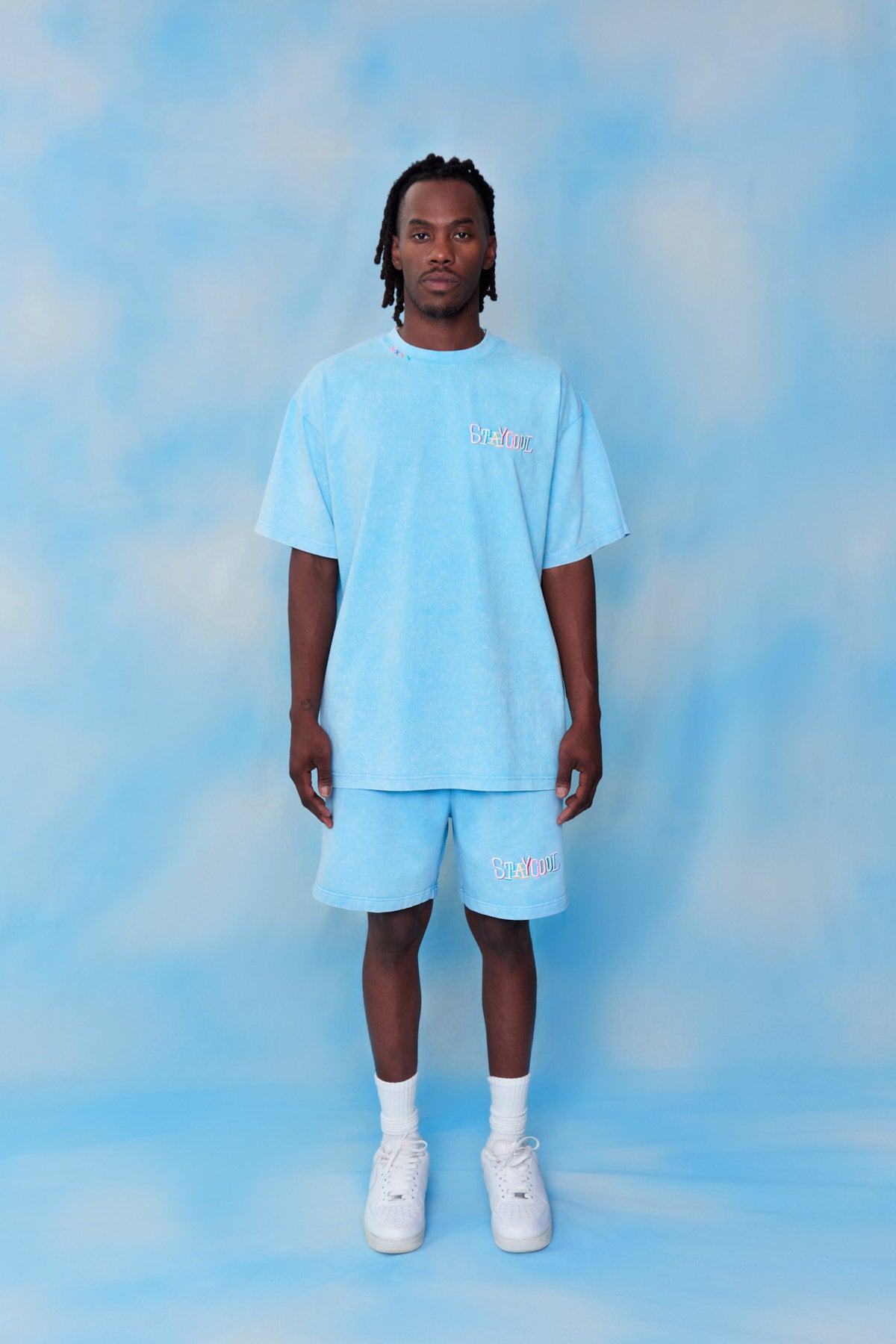 Tribal Acid Wash T-Shirt (Sky Blue)