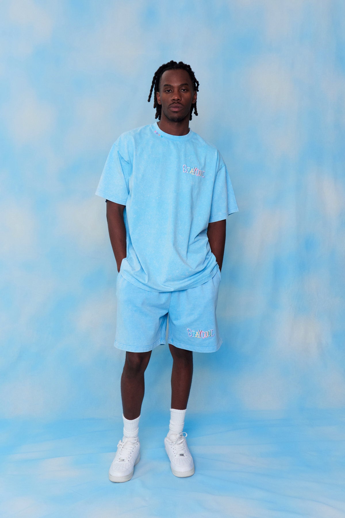 Tribal Acid Wash T-Shirt (Sky Blue)