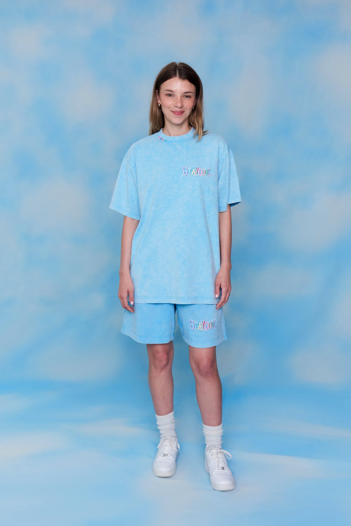 Tribal Acid Wash T-Shirt (Sky Blue)