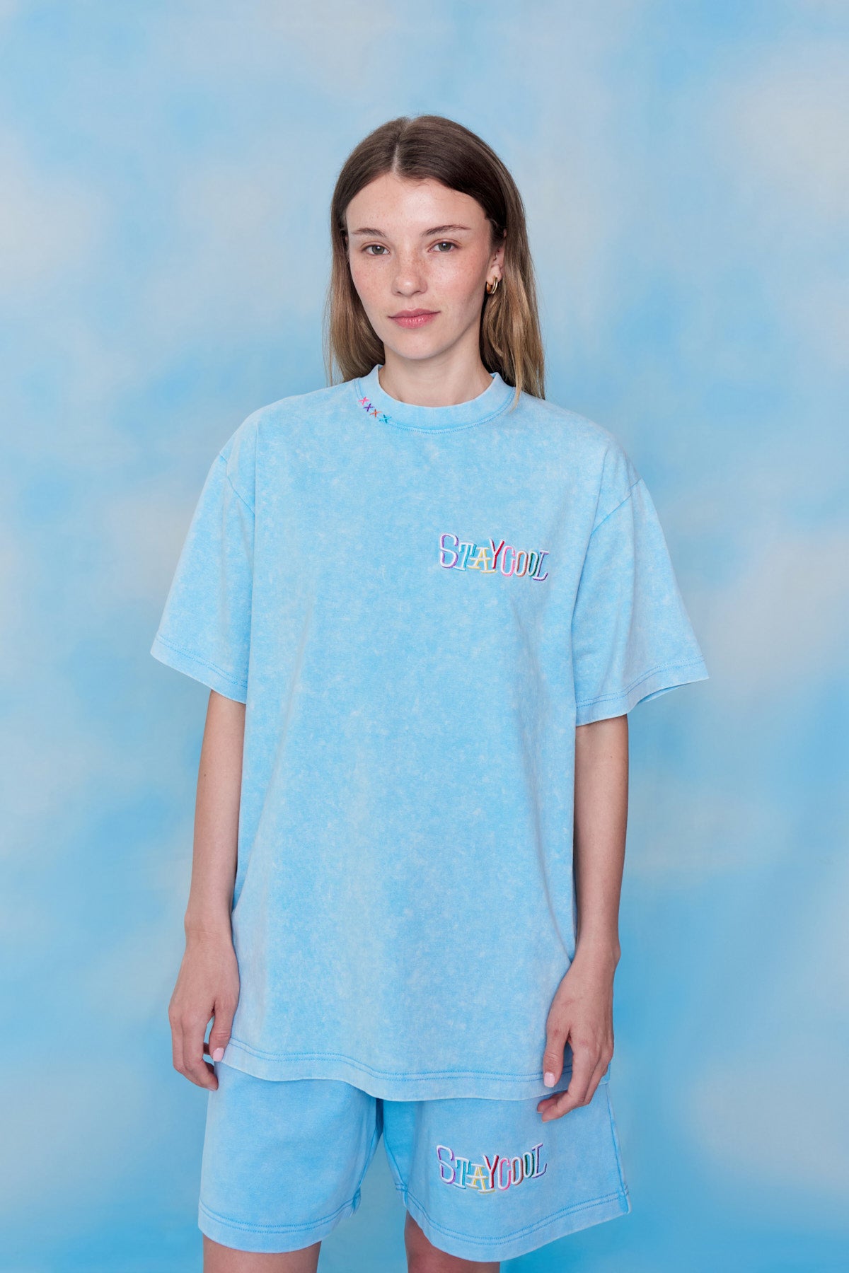 Tribal Acid Wash T-Shirt (Sky Blue)