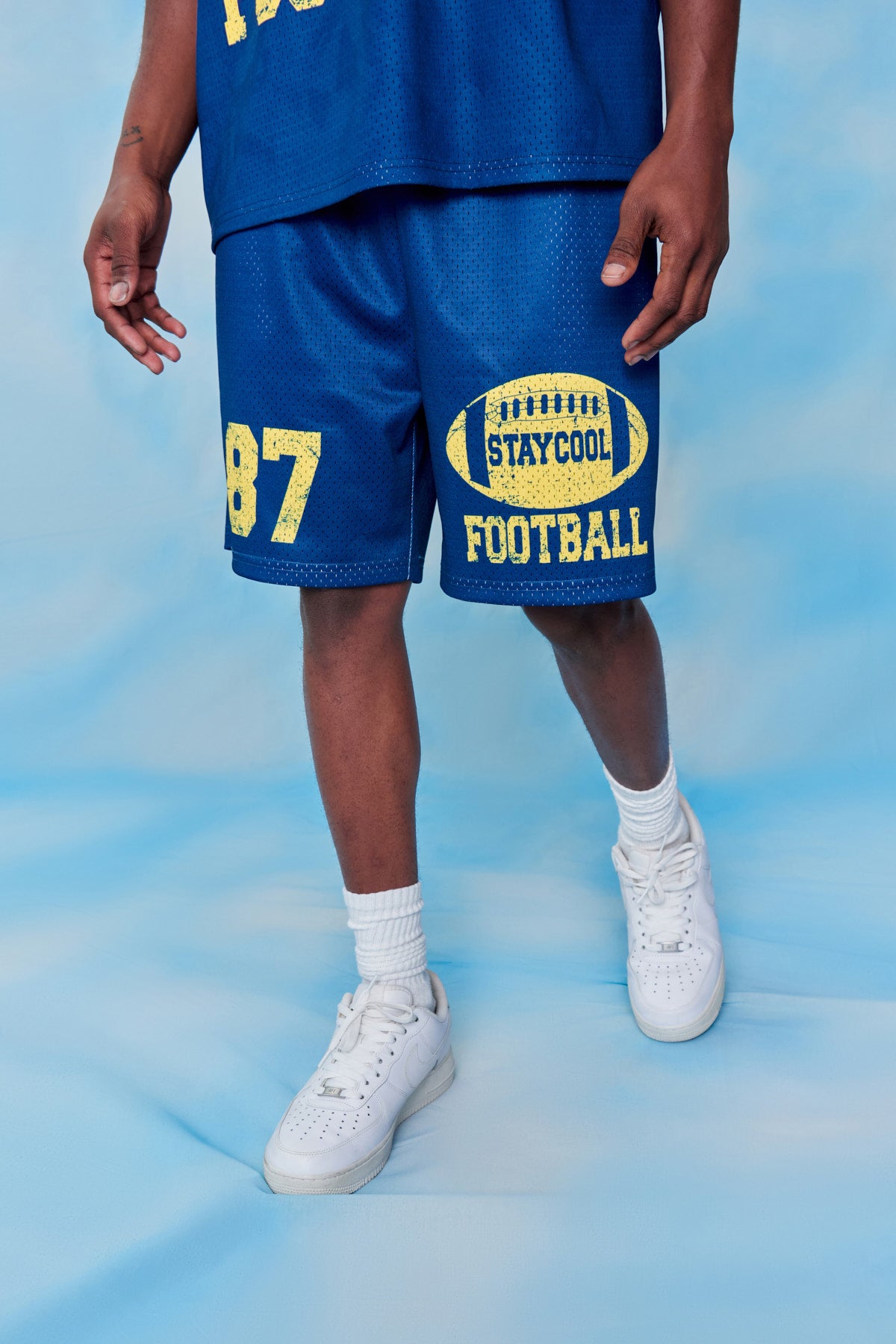 Staycool Football Shorts (Navy Blue)