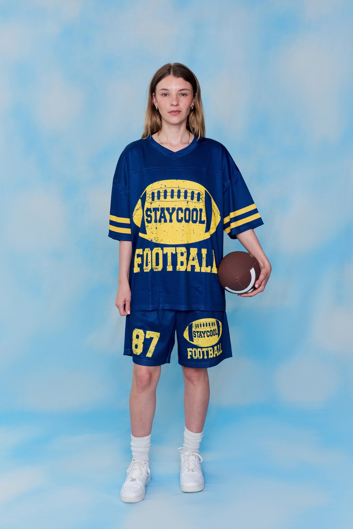 Staycool Football Shorts (Navy Blue)
