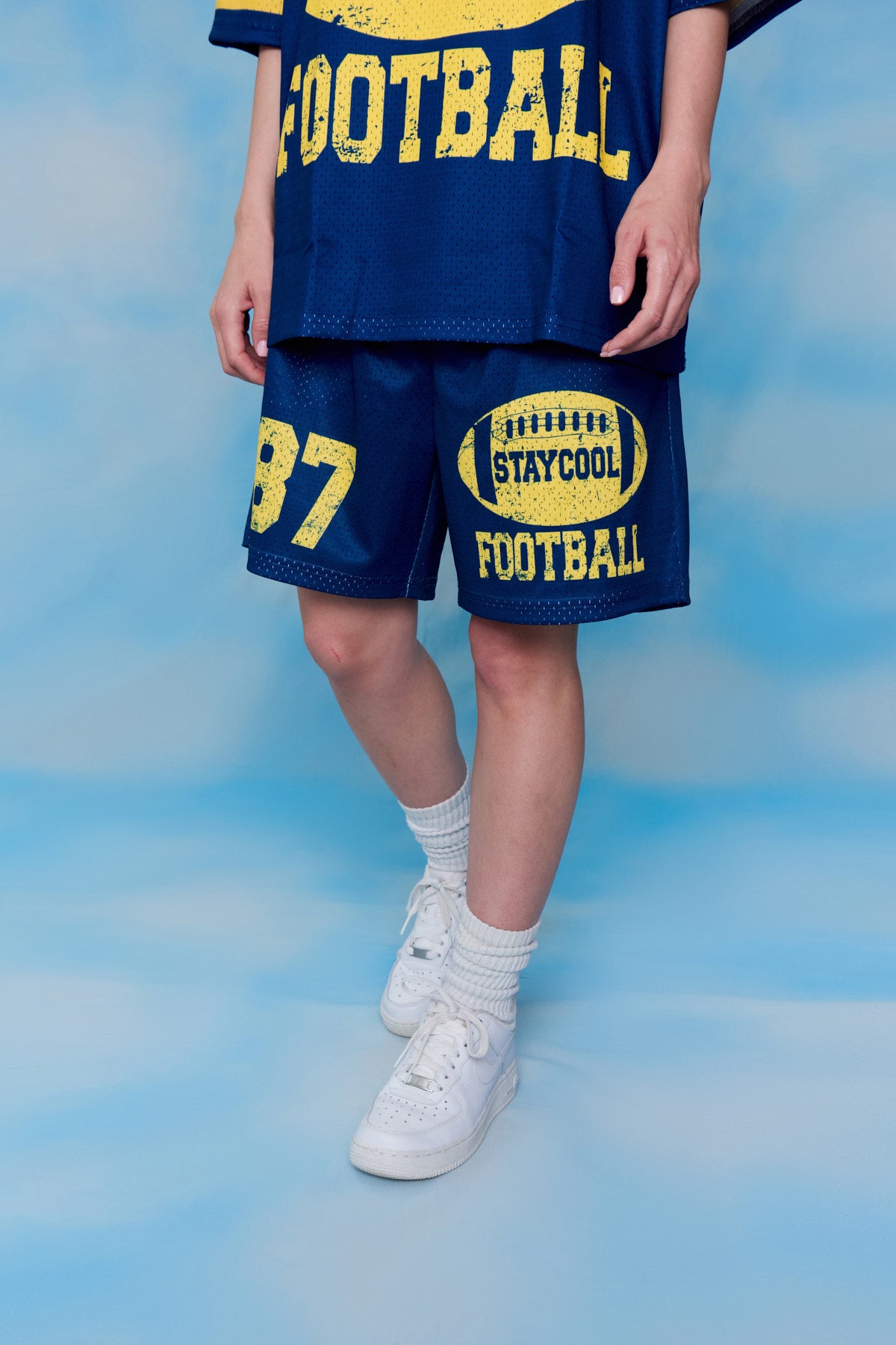 Staycool Football Shorts (Navy Blue)