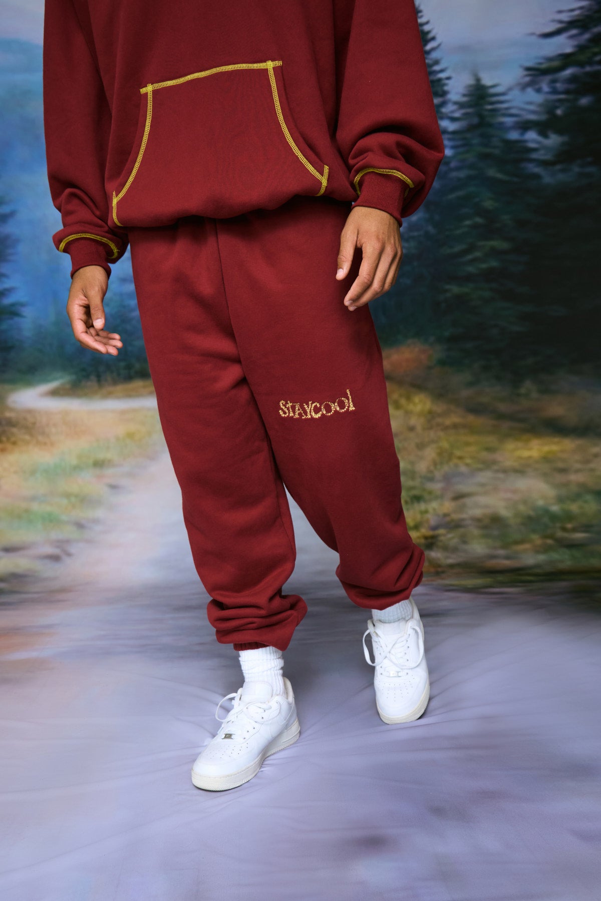 Star Sweatpants (Maroon)