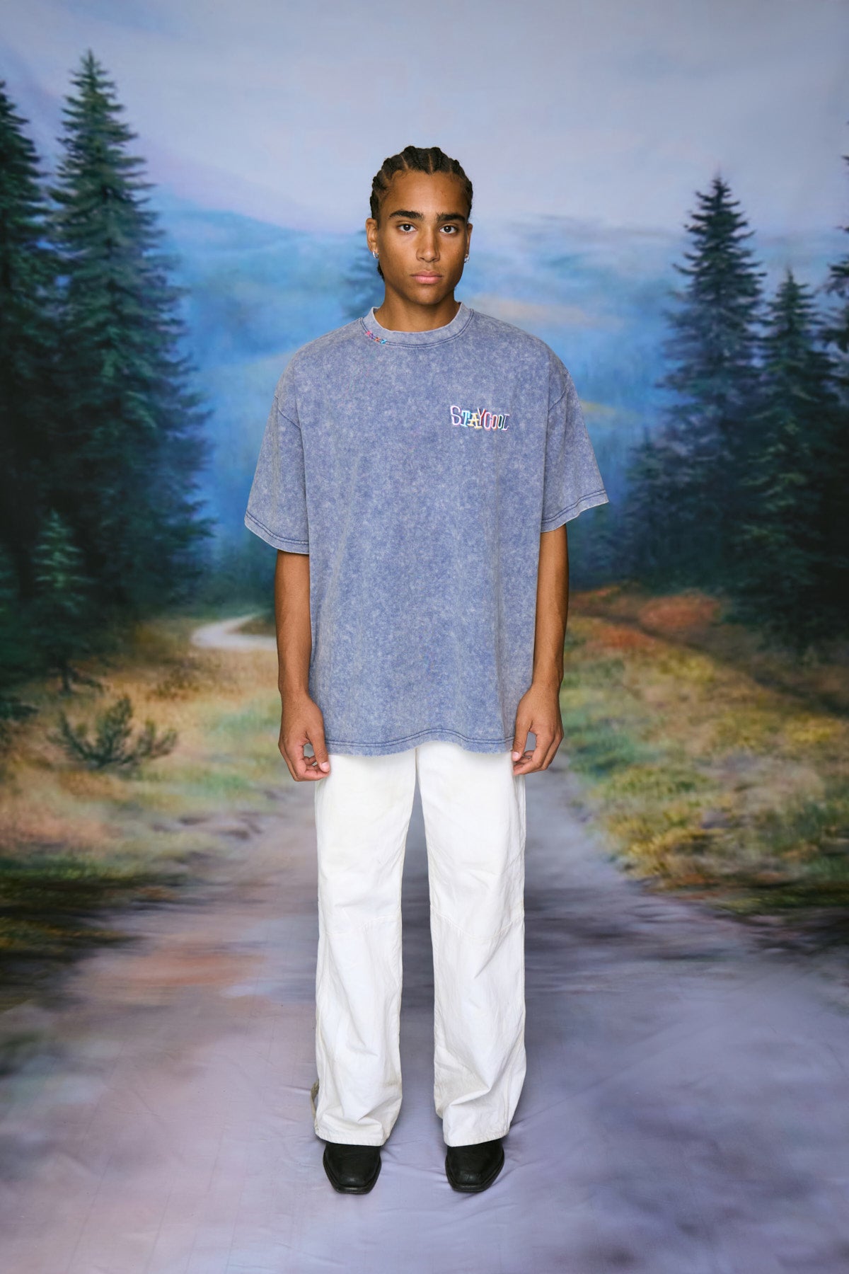 Tribal Acid Wash Tee (Denim)