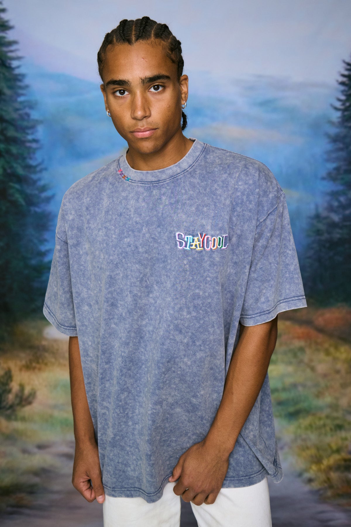 Tribal Acid Wash Tee (Denim)