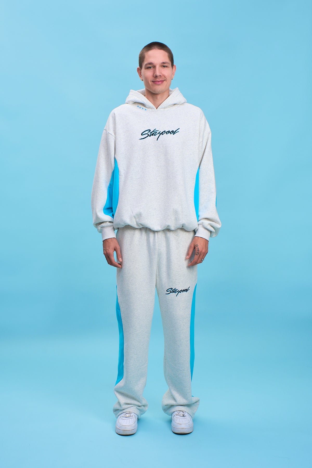 Turbo Hoodie (Heather Grey/Blue)