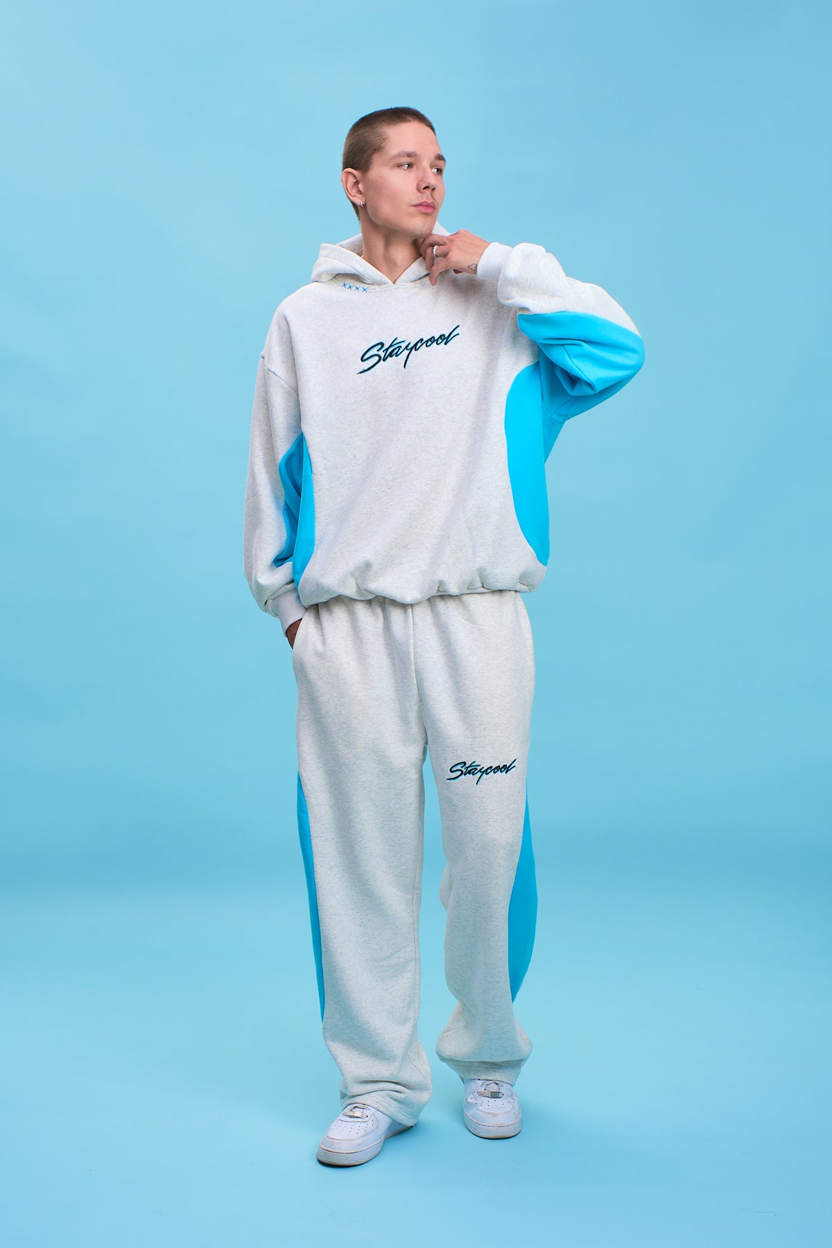 Turbo Hoodie (Heather Grey/Blue)