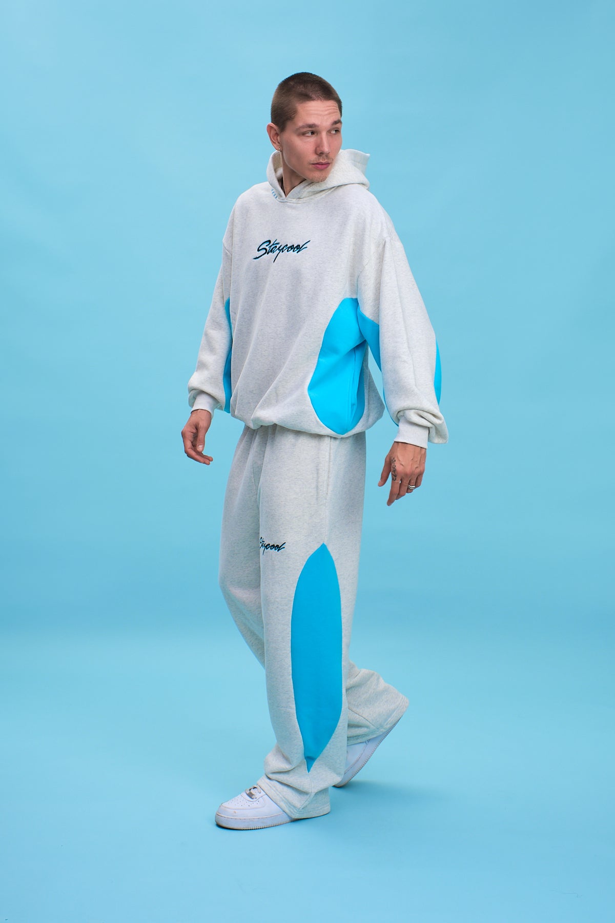 Turbo Hoodie (Heather Grey/Blue)