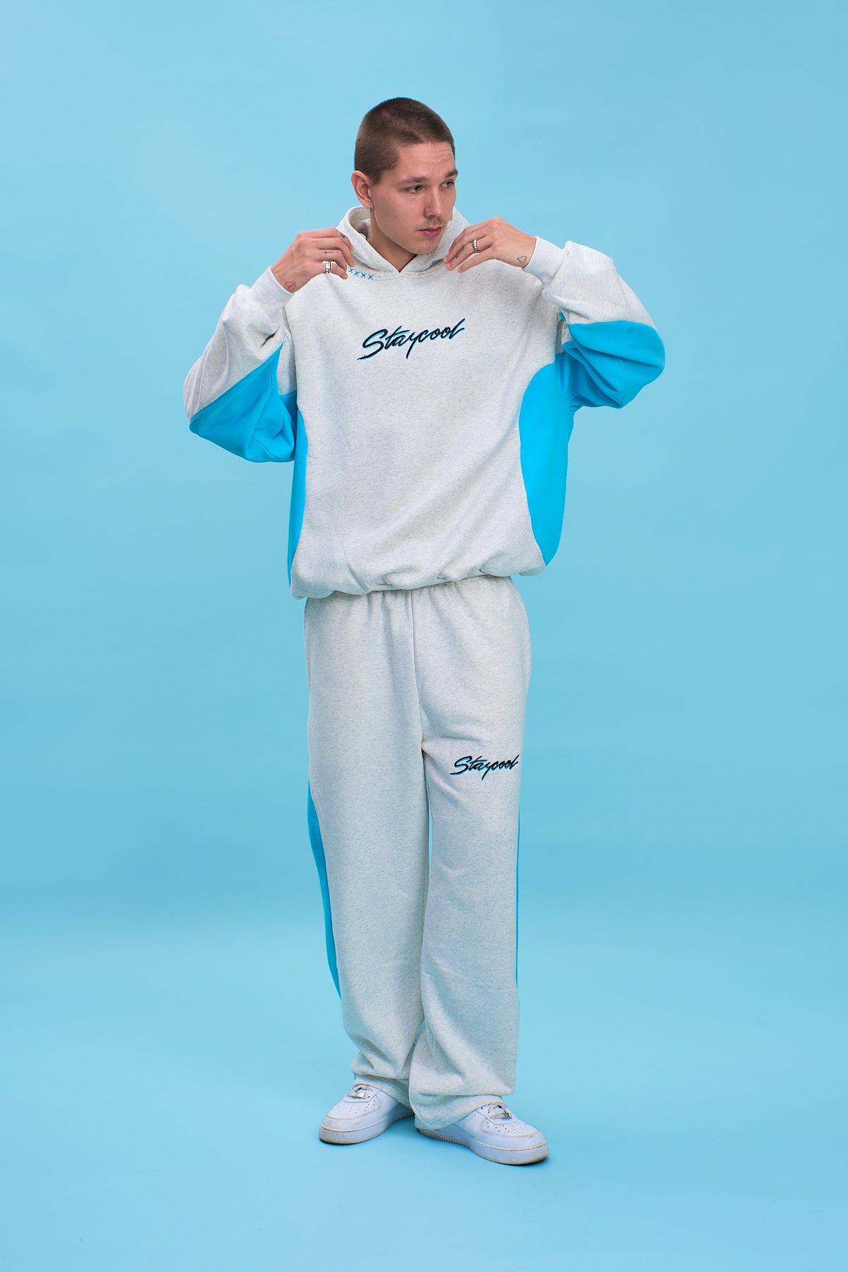 Turbo Hoodie (Heather Grey/Blue)