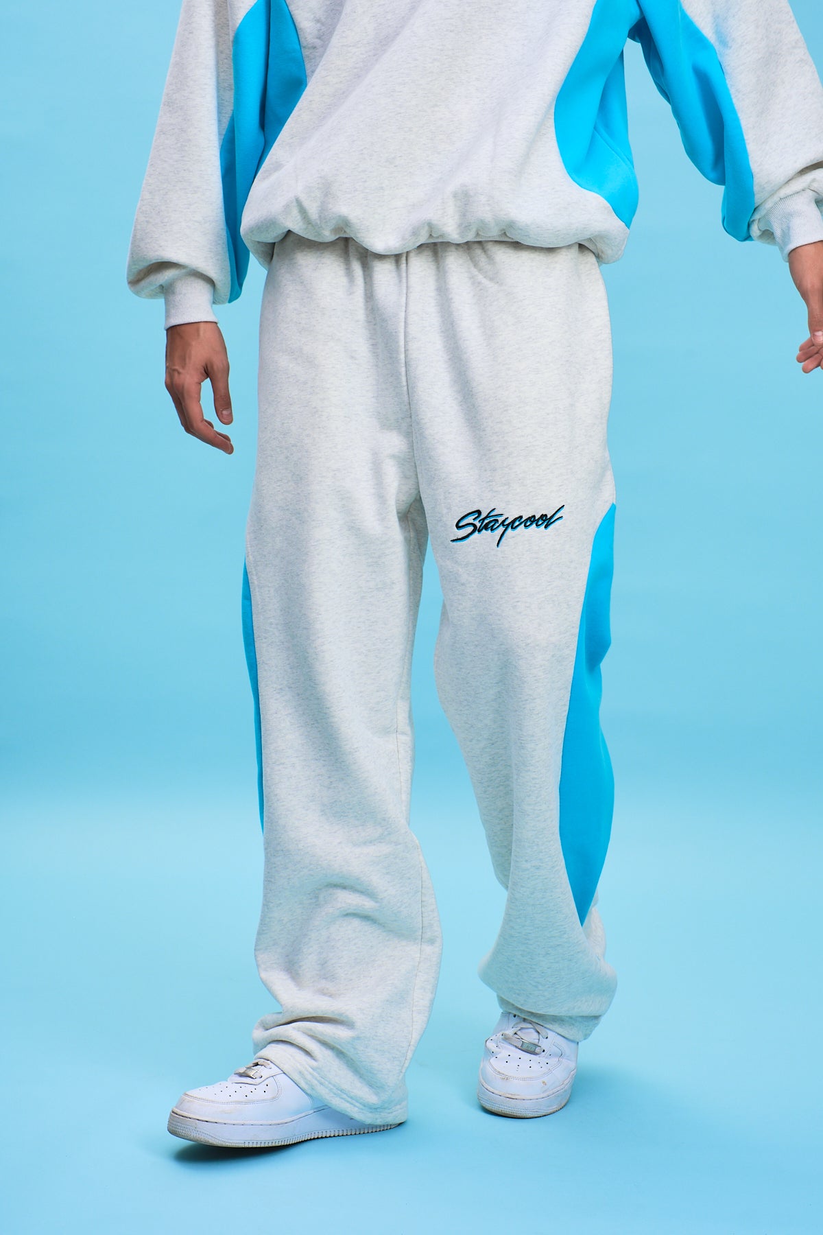 Turbo Straight Sweatpants (Heather Grey/Blue)