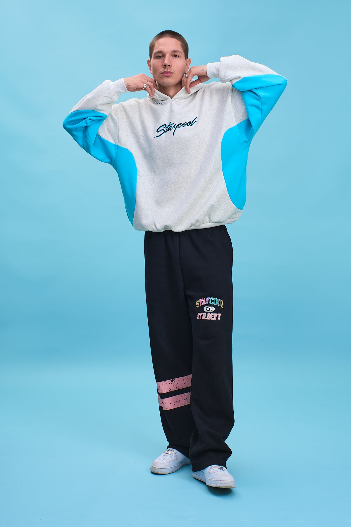 Turbo Hoodie (Heather Grey/Blue)