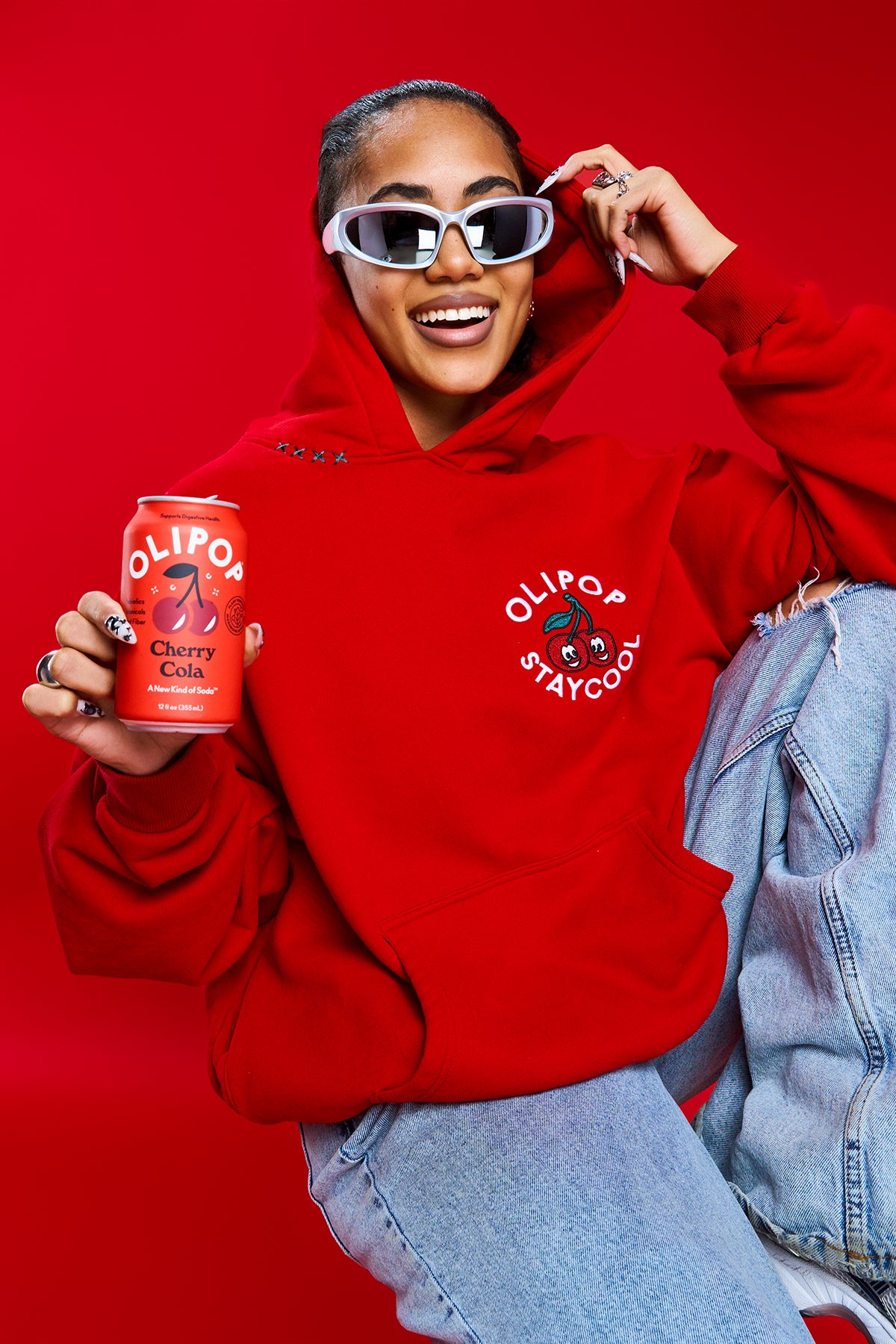 Olipop Cherry Cola Hoodie (Red)