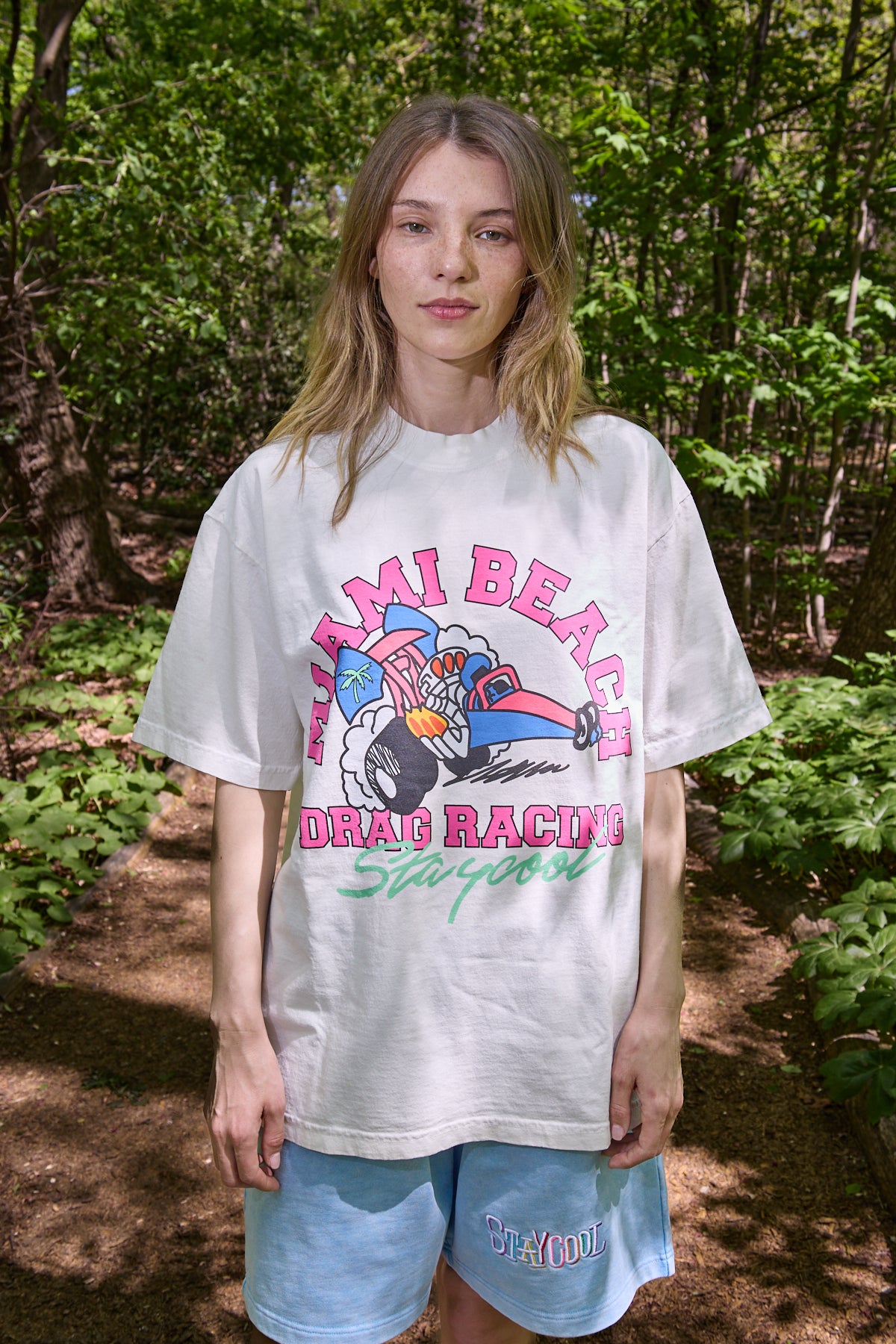 Miami Beach Racing Tee (Off-White)