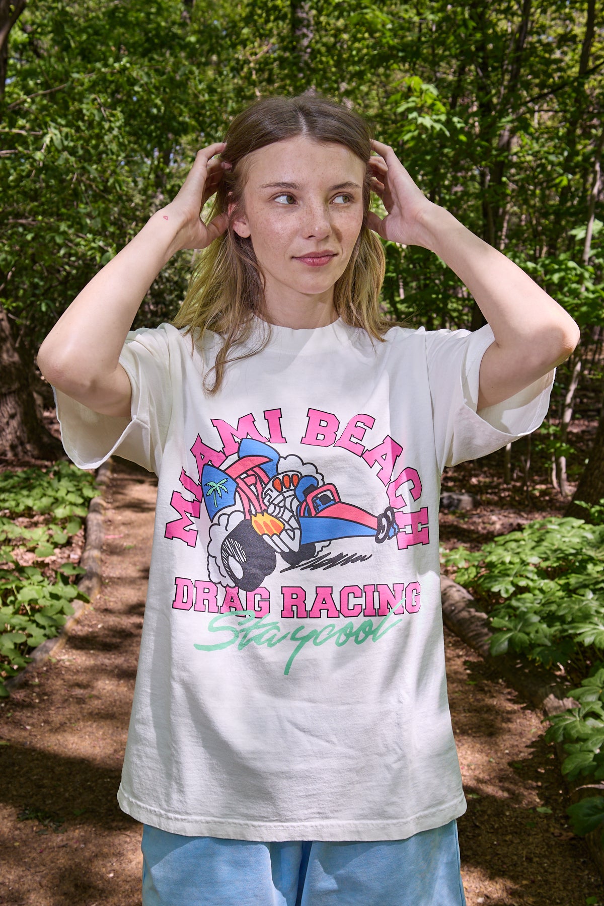 Miami Beach Racing Tee (Off-White)