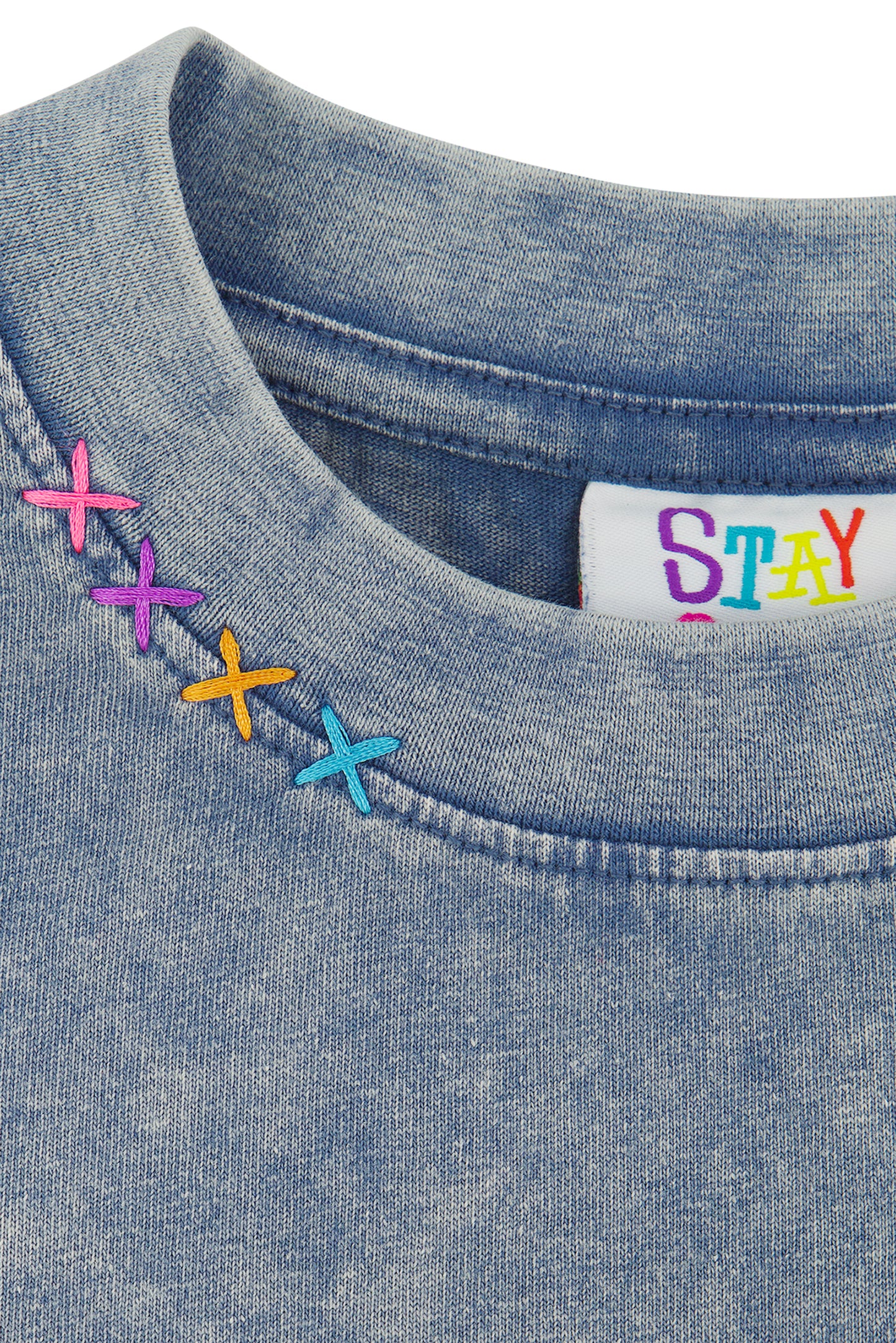 Tribal Acid Wash Tee (Denim)