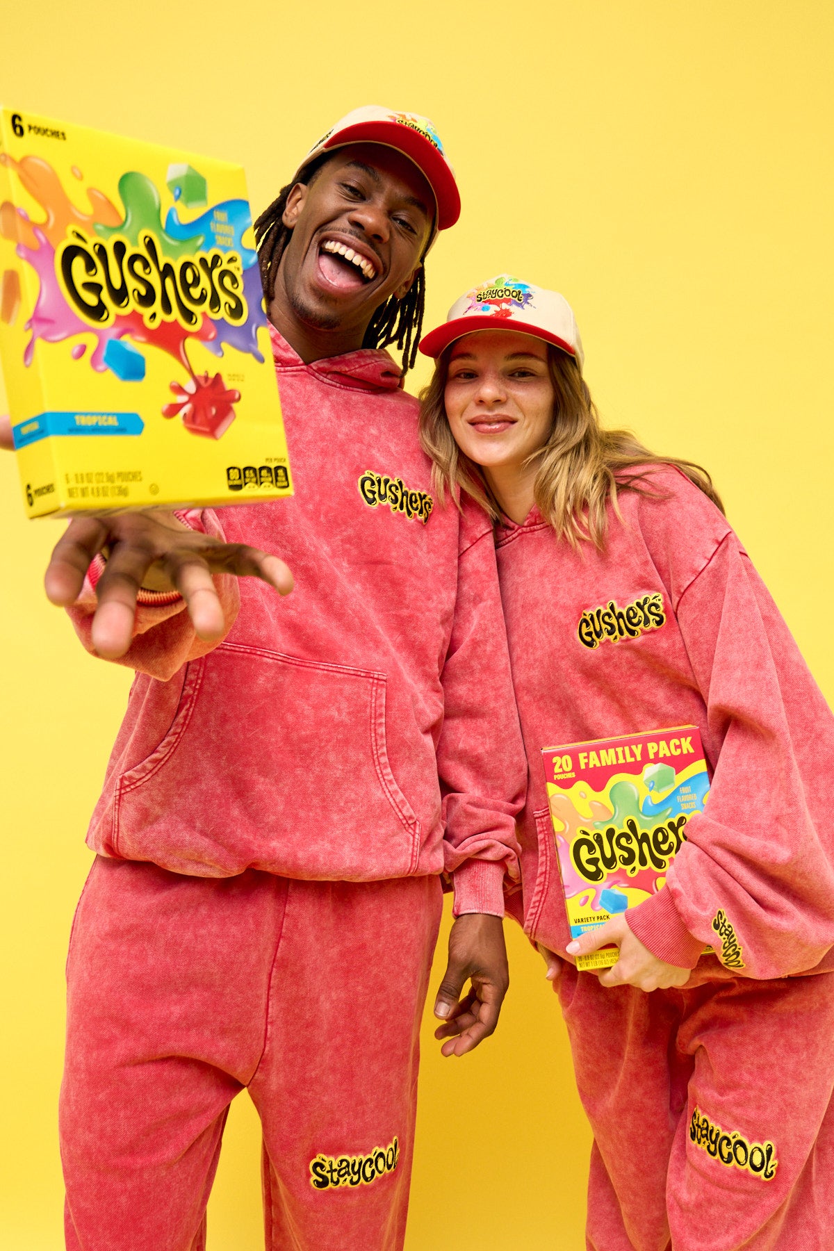 Staycool X Gushers Acid Wash Hoodie (Strawberry)