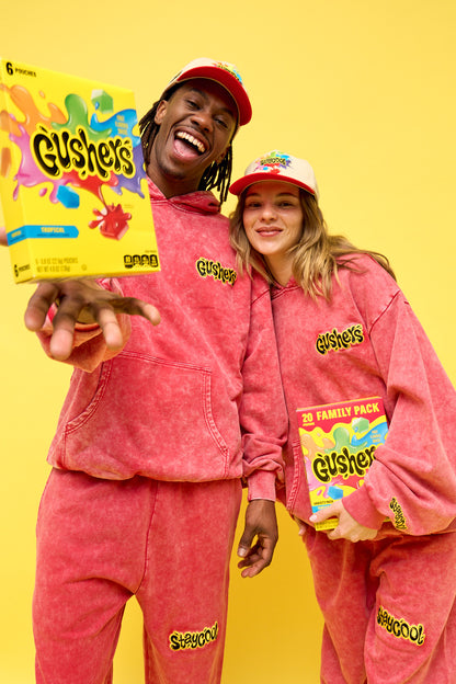 Staycool X Gushers Acid Wash Hoodie (Strawberry)