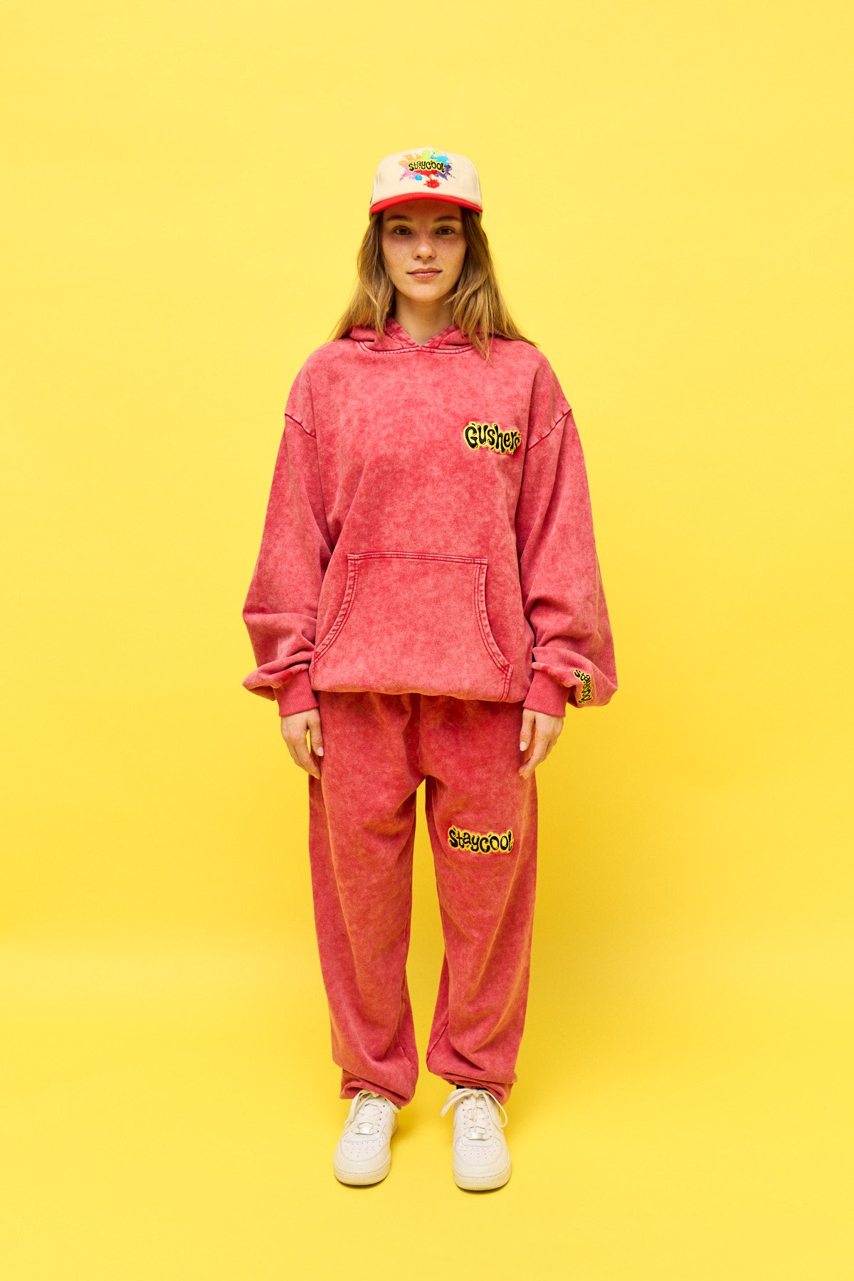 Staycool X Gushers Acid Wash Hoodie (Strawberry)