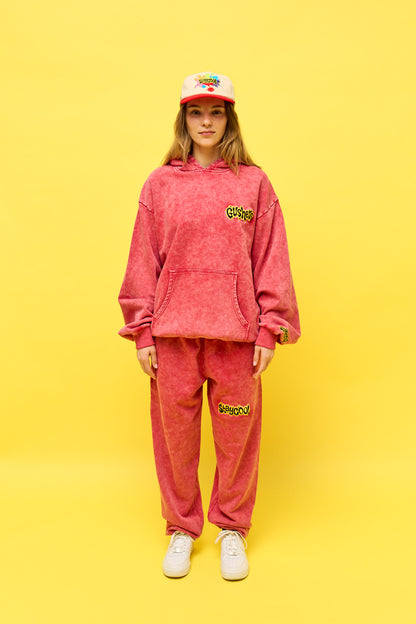 Staycool X Gushers Acid Wash Hoodie (Strawberry)