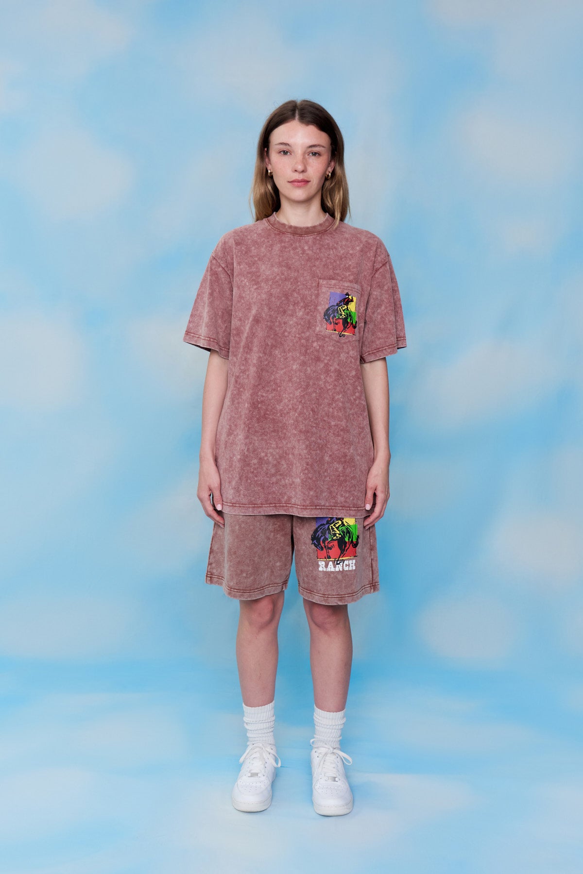 Ranch Acid Wash Shorts (Chocolate)