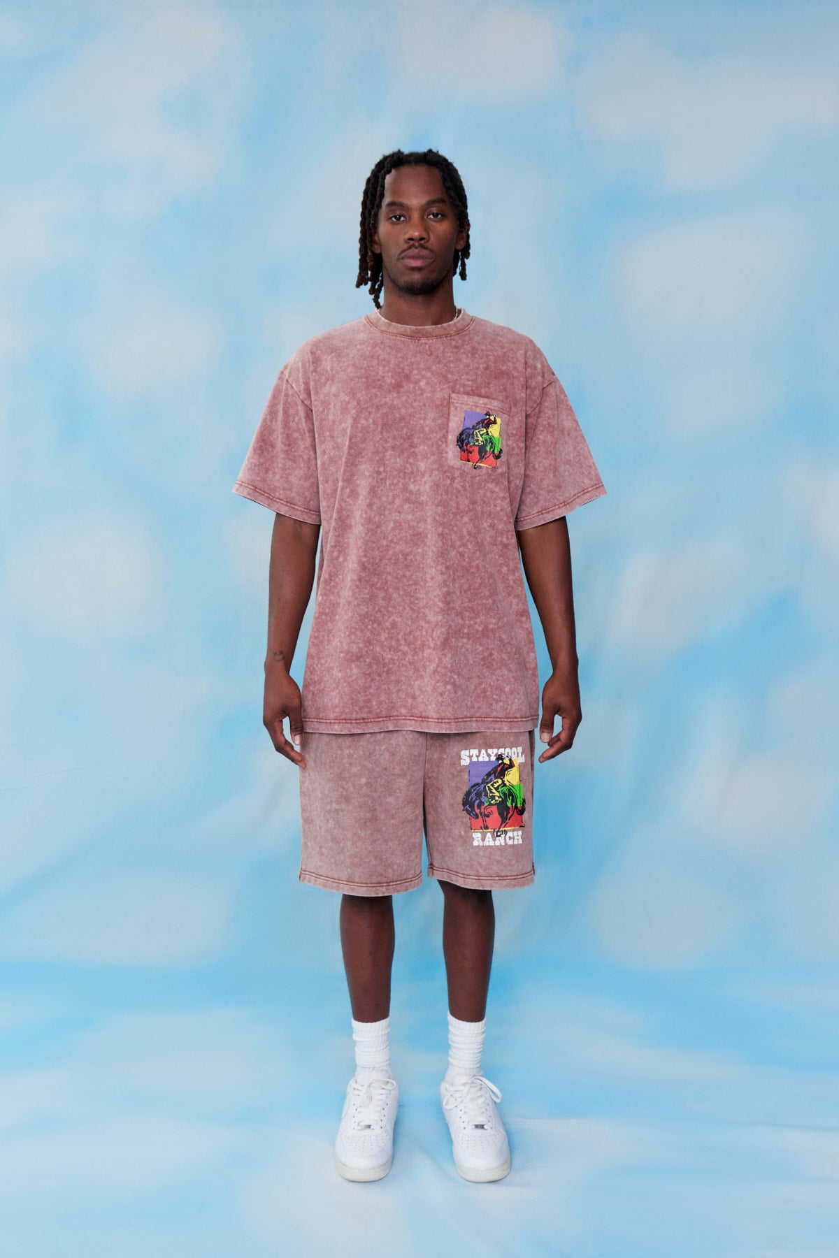 Ranch Acid Wash Shorts (Chocolate)
