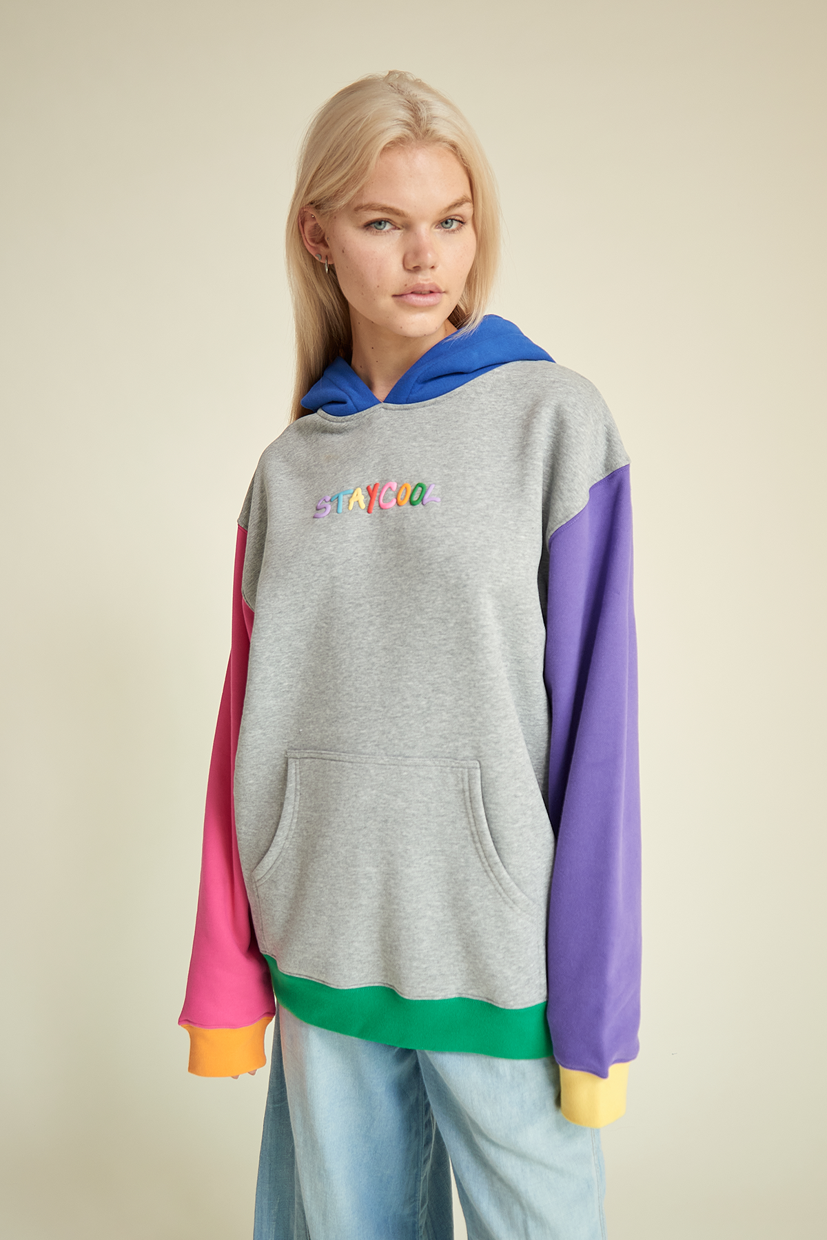 Colorblock Hoodie (Heather Grey)