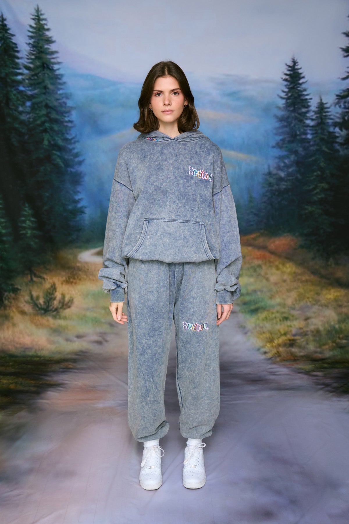 Tribal Acid Wash Hoodie (Denim)