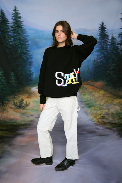 Tribal Wrap Knit Sweater (Black)