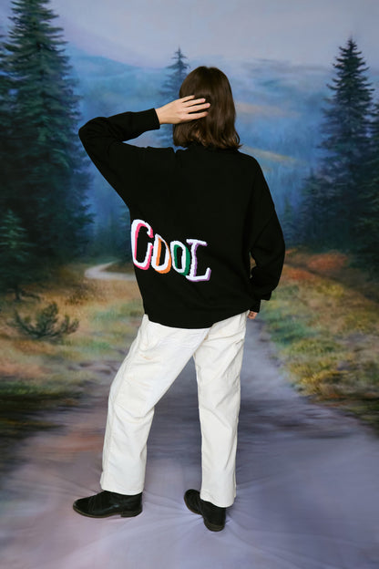 Tribal Wrap Knit Sweater (Black)