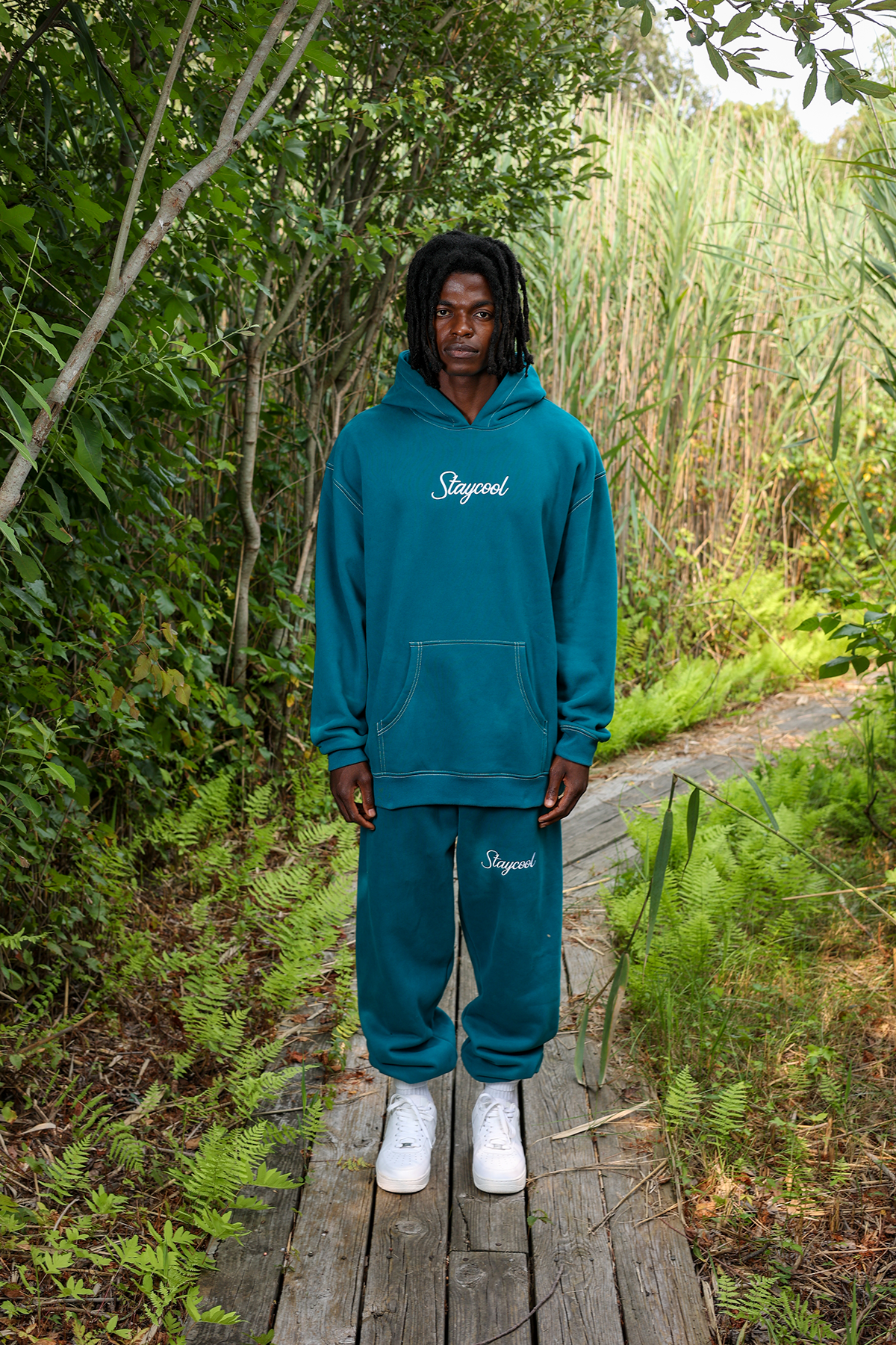 Script Sweatpants Teal