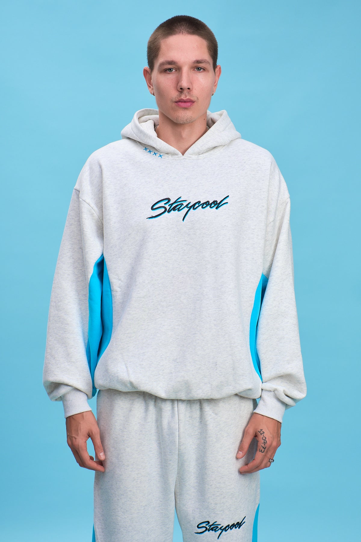 Turbo Hoodie (Heather Grey/Blue)