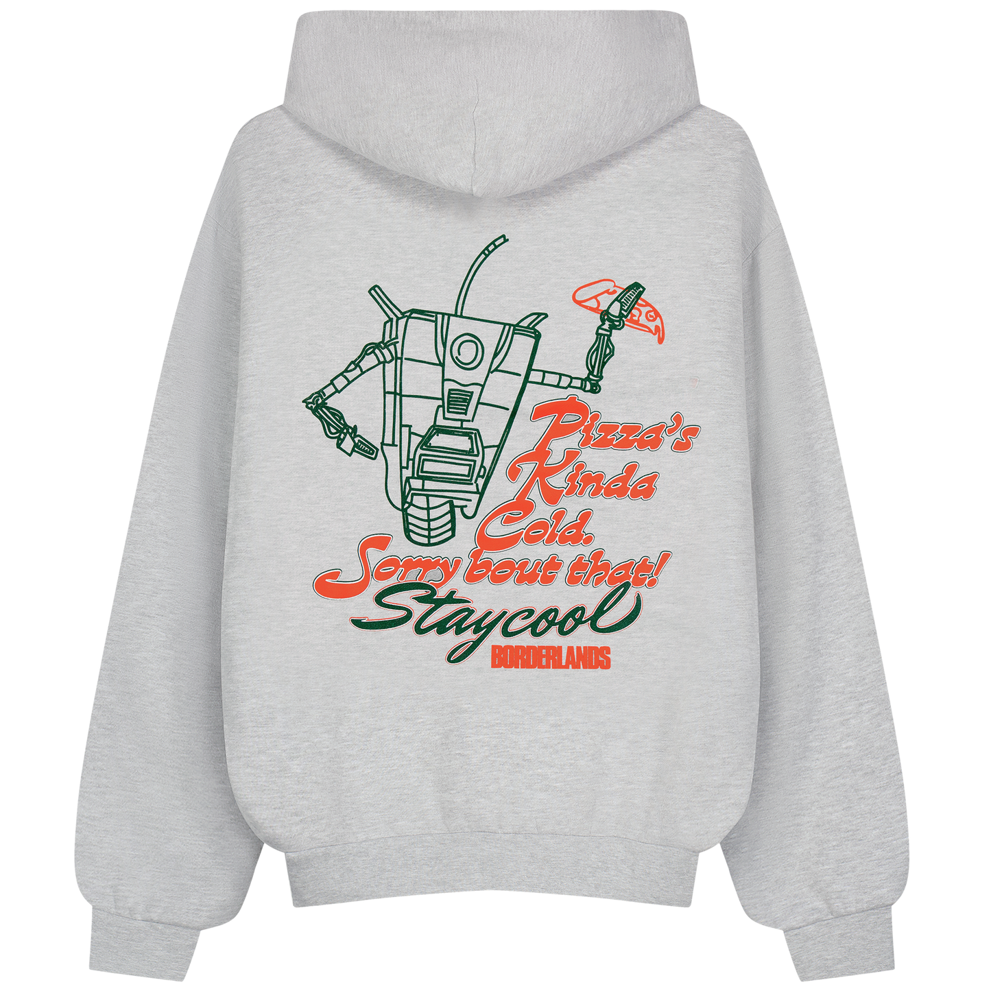 Borderlands Claptrap Pizza Hoodie (Heather Grey)