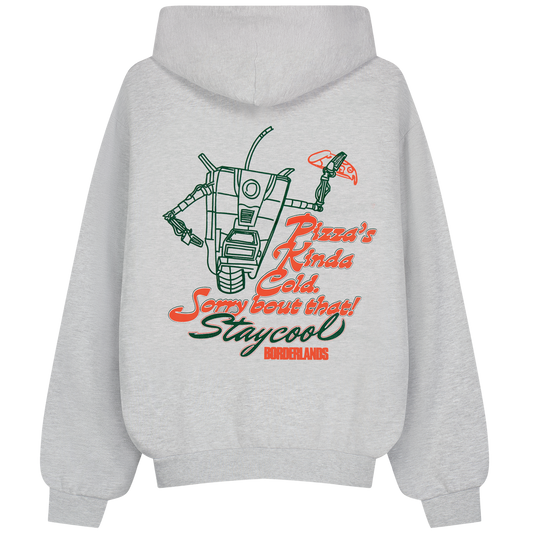 Borderlands Claptrap Pizza Hoodie (Heather Grey)