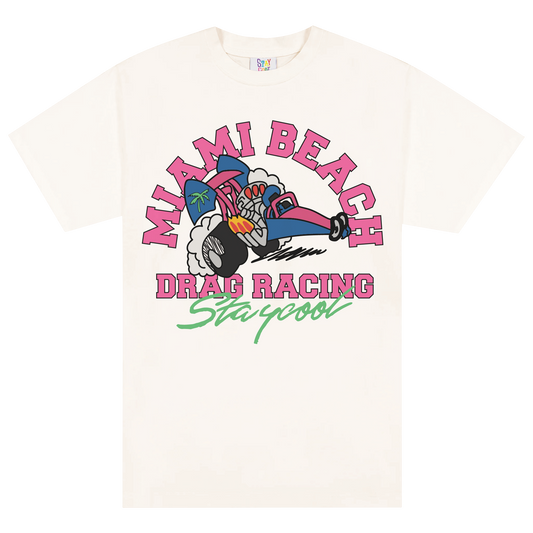 Miami Beach Racing Tee (Off-White)