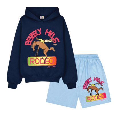 Rodeo Hoodie/Shorts Bundle (Navy/Carolina Blue)