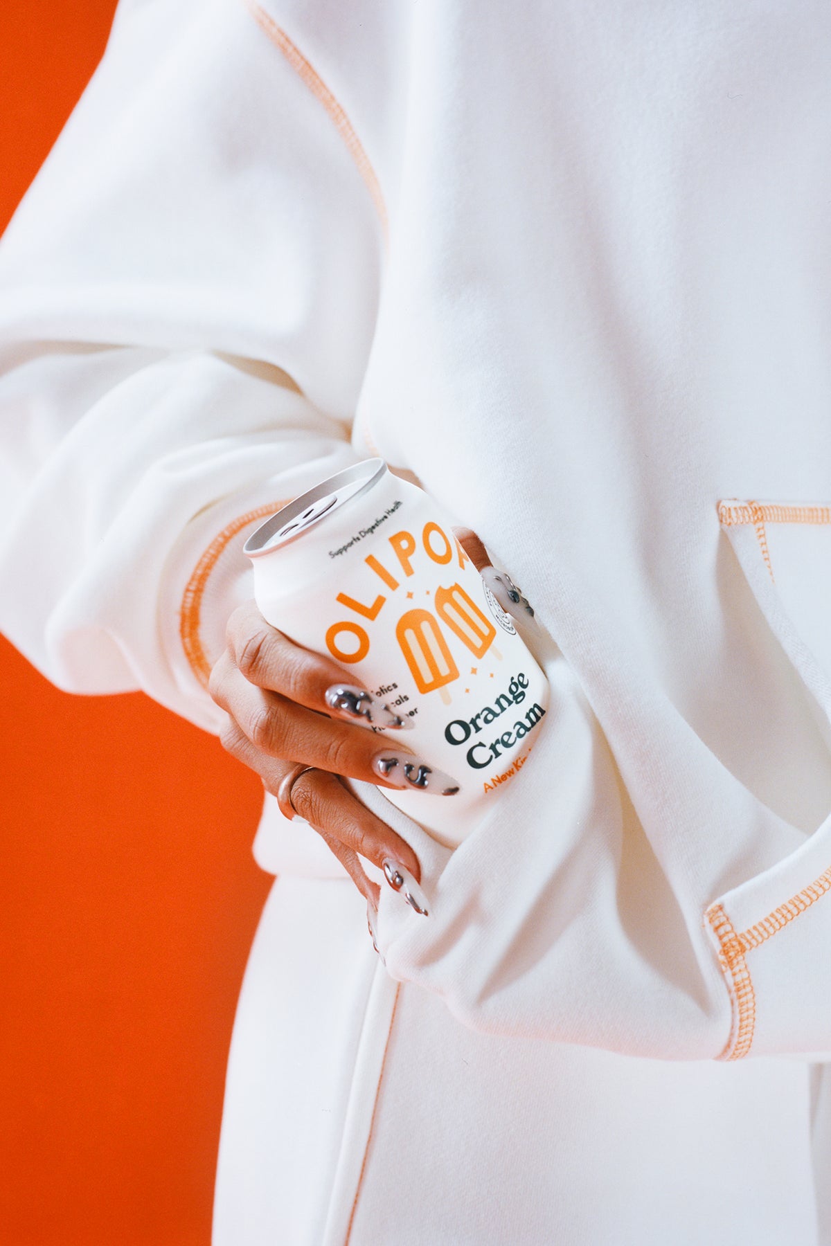Olipop Orange Cream Hoodie (White)