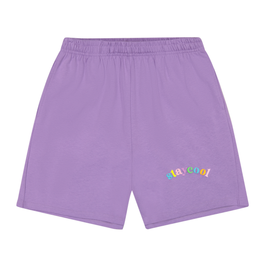 Rainbow Arch Cotton Shorts (Violet)