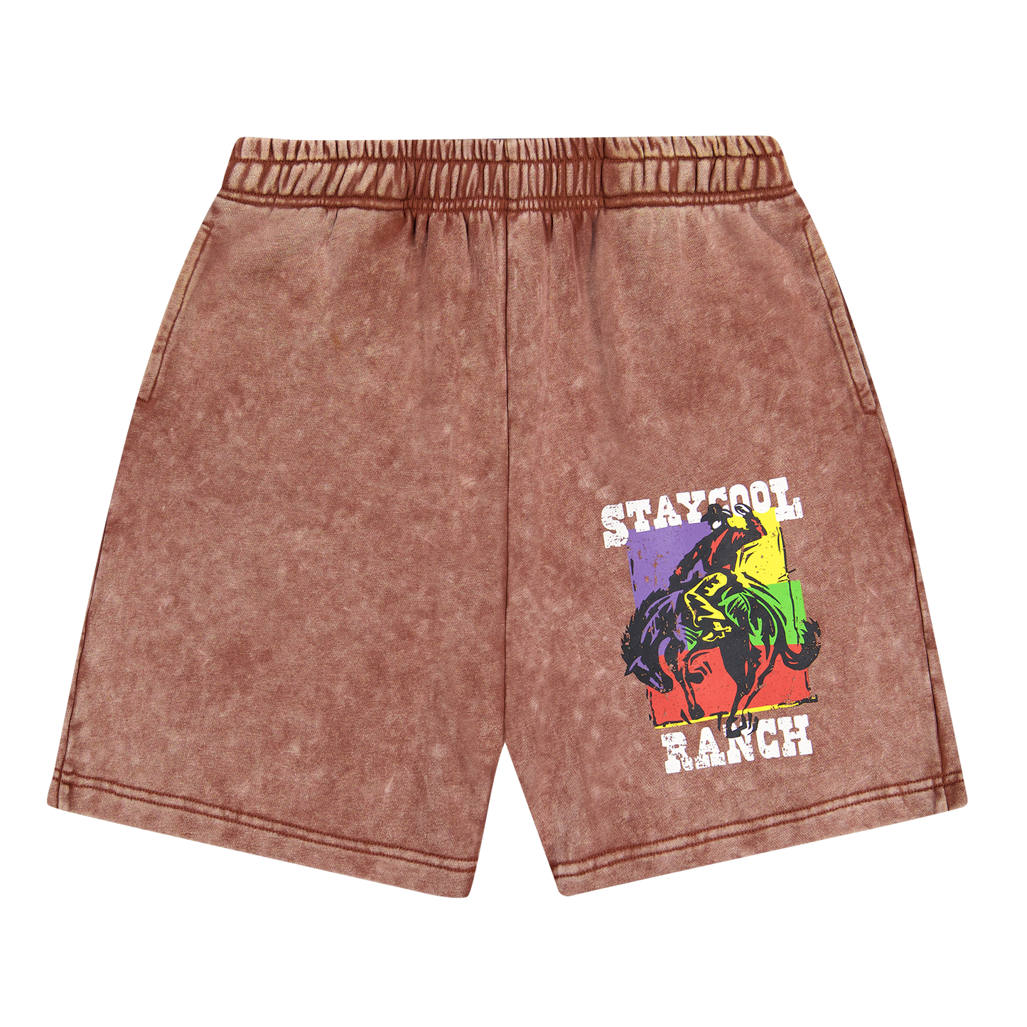 Ranch Acid Wash Shorts (Chocolate)