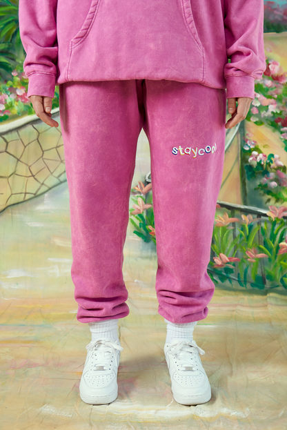 Classic Sweatpants Strawberry Mineral Wash Staycoolnyc