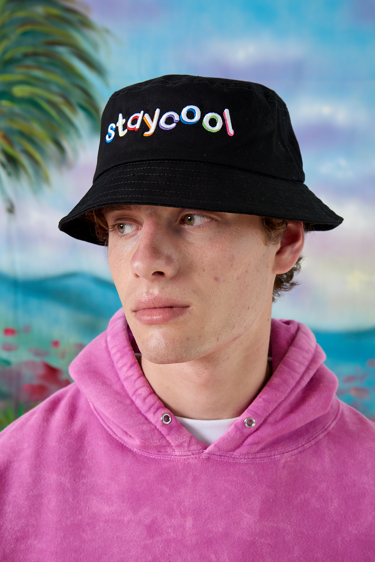 GG embroidered cotton bucket hat in White Undefined