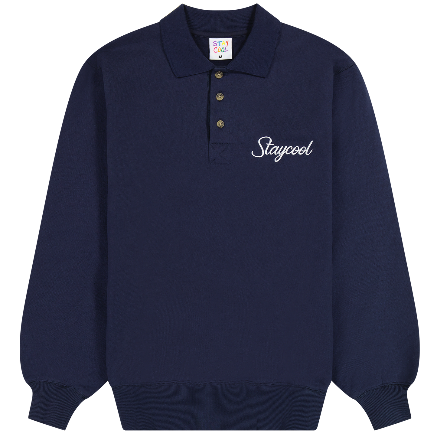Script 3-Button Sweatshirt (Navy)