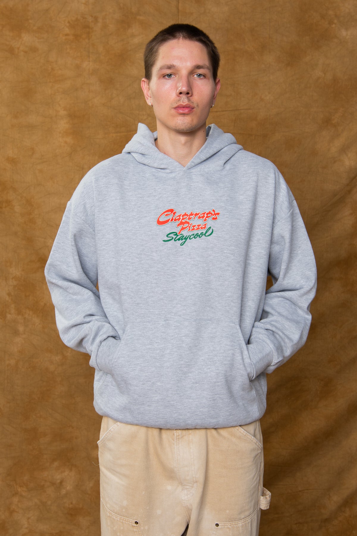 Borderlands Claptrap Pizza Hoodie (Heather Grey)