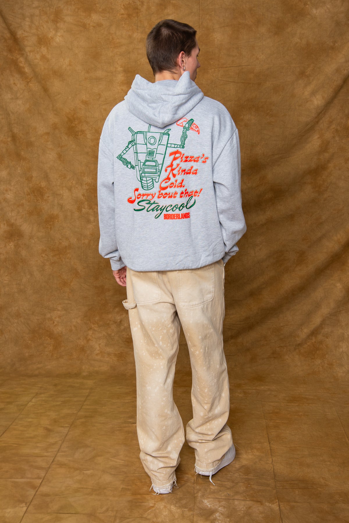 Borderlands Claptrap Pizza Hoodie (Heather Grey)