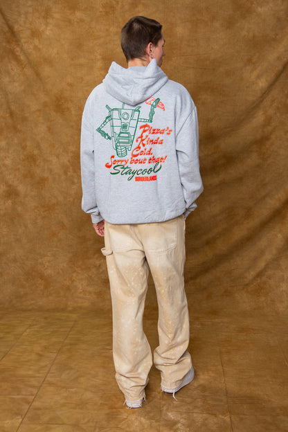 Borderlands Claptrap Pizza Hoodie (Heather Grey)