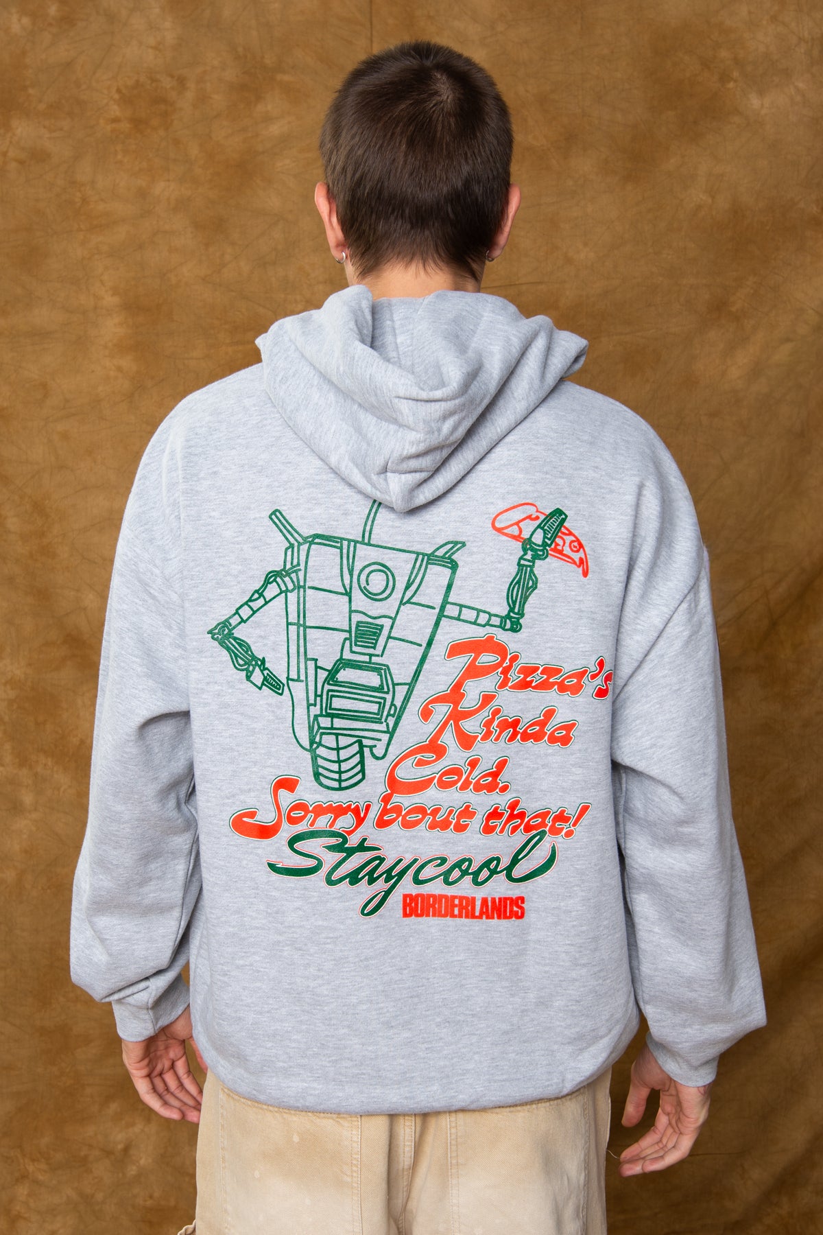 Borderlands Claptrap Pizza Hoodie (Heather Grey)