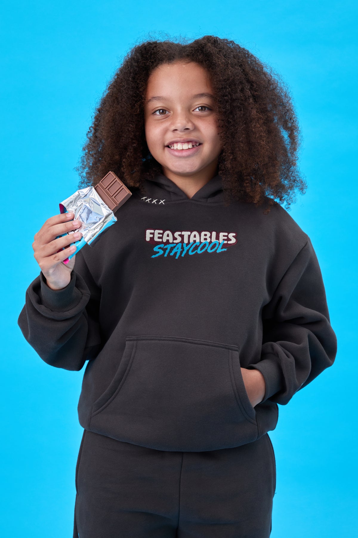 KIDS Staycool X Feastables Hoodie (Charcoal)