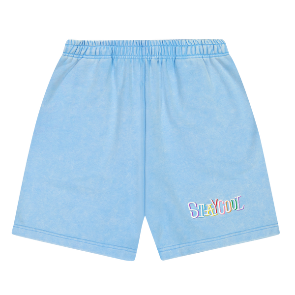 Tribal Acid Wash Shorts (Sky Blue) – Staycoolnyc