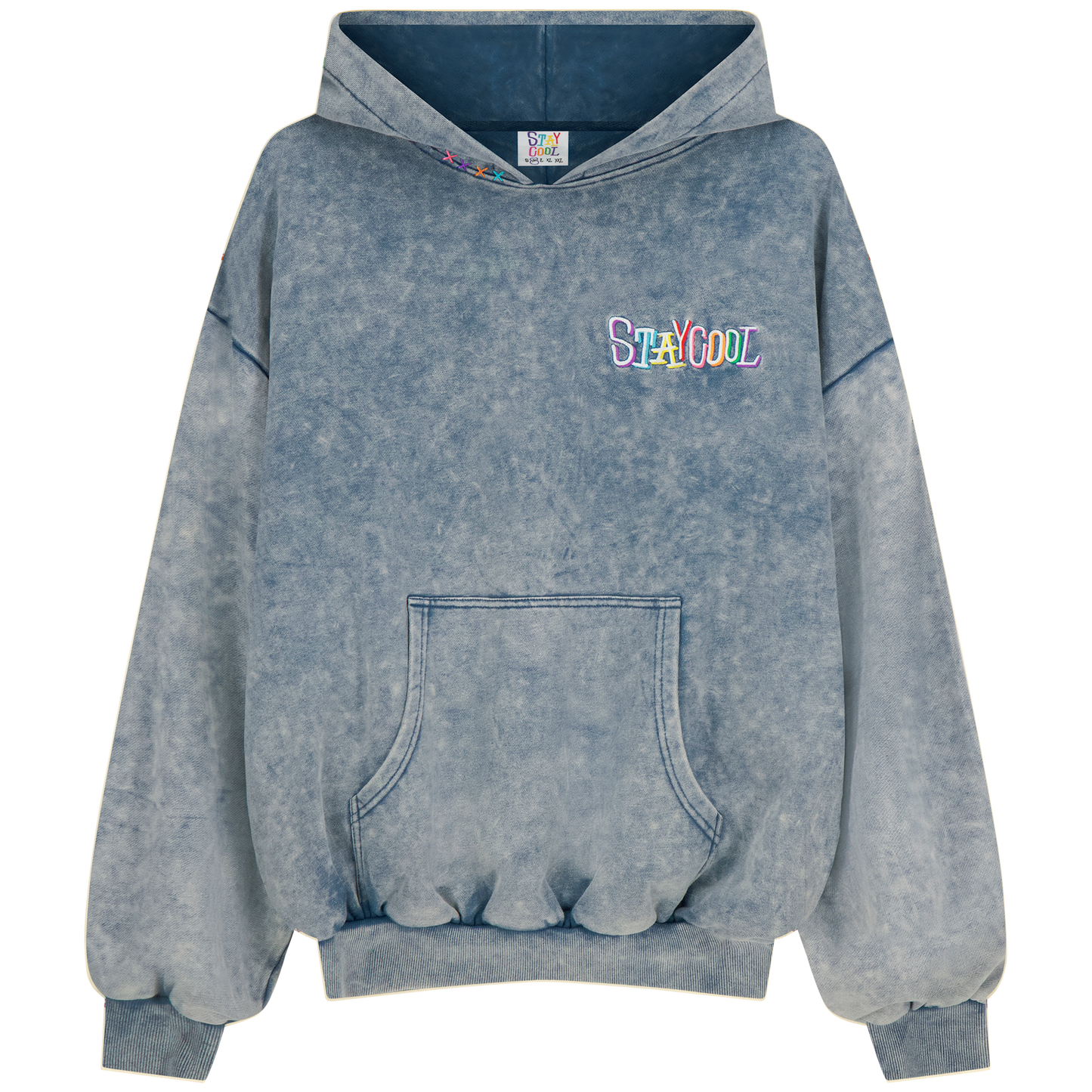 Tribal Acid Wash Hoodie (Denim)